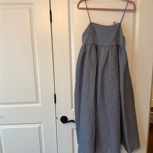 Chic Gray Midi Dress baby doll